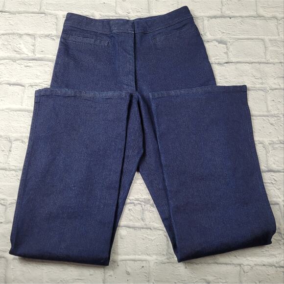 Adam Selman High Waisted Applique Open Seam Wide Leg Jeans size 4 - Picture 7 of 16